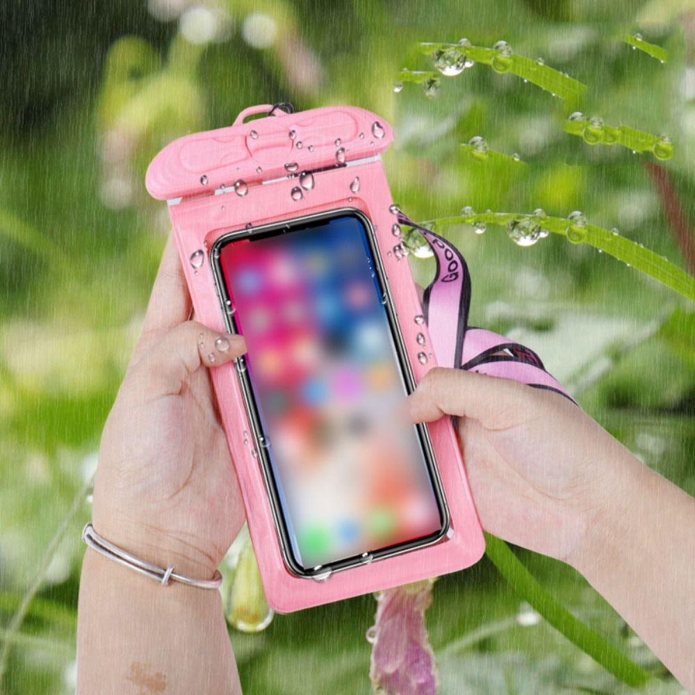 Lanyard Halter Waterproof Phone Case Air Bag Phone Protector Pouch Mobile Phone Bag Swimming