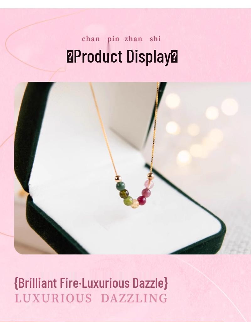 Turmalinstein Schlüsselbeinkette - Leichter Luxus, Nicht verblassend, Einfache High-End Dopamin Choker für Frauen