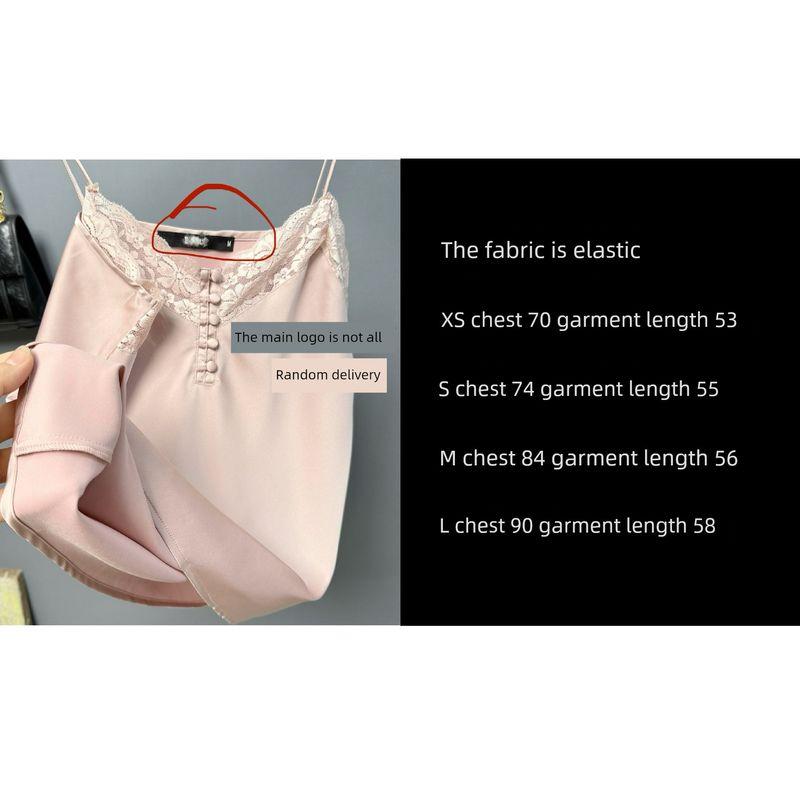 

! Экспорт Однотонная Кружевная Лоскутная Атласная Майка Женская Весенне-Летняя Внутренняя и Внешняя Одежда Поддева 2(L) Picture color (non-refundeable)