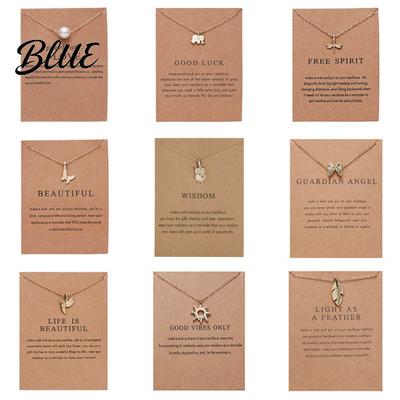 Blessing Pendant Necklace Gold Choker for Women Sun/Butterfly/Owl/Bird Gift Sisters