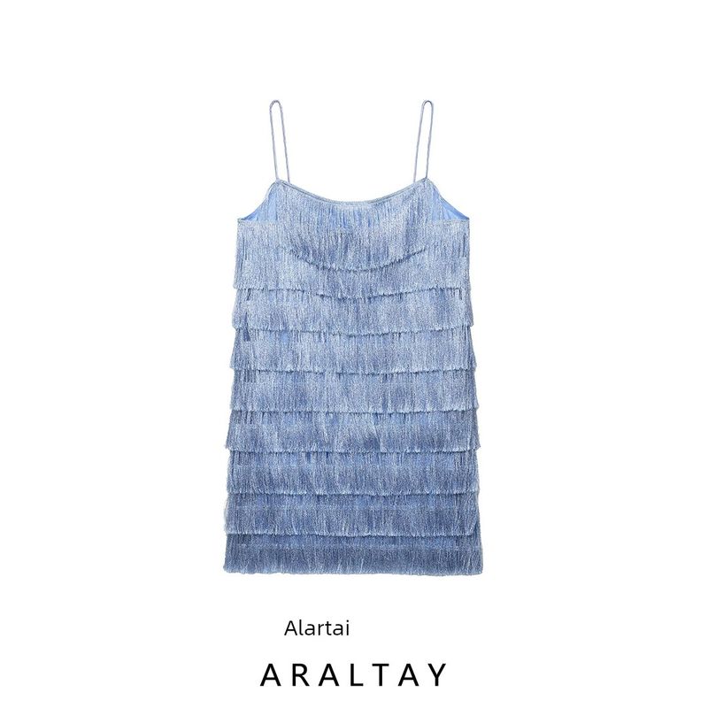 Araltay New Arrival Fashion Style Women's Clothing Fashion All-Match Minimalist Tassel Short Sling Dress 8351046