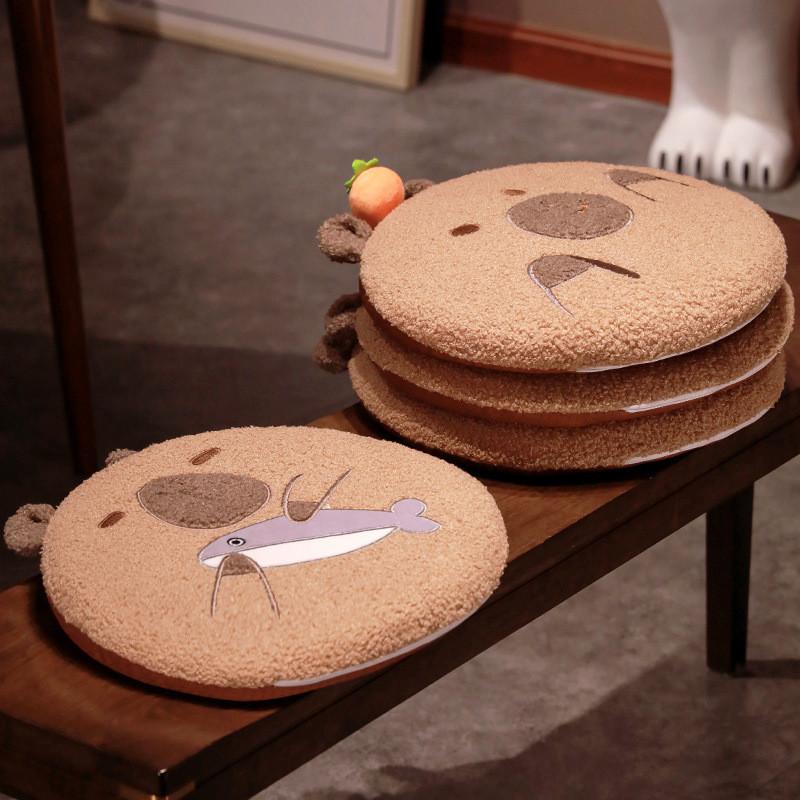 Capybara Cushion Seat Office Thick Cartoon Chair Pad Capybara Backrest Pillow