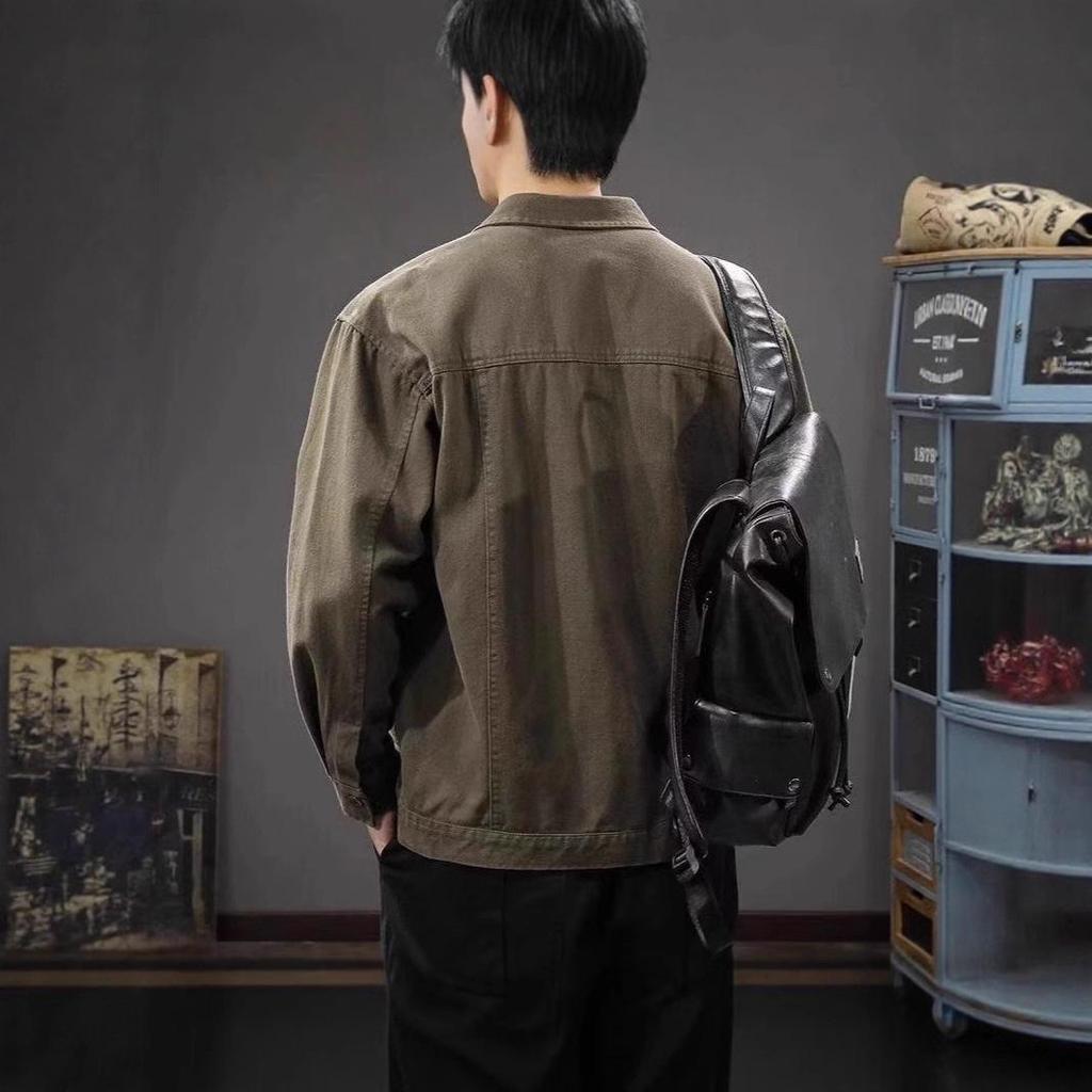 2025 Men's Retro Patchwork Long Sleeve Casual Jacket