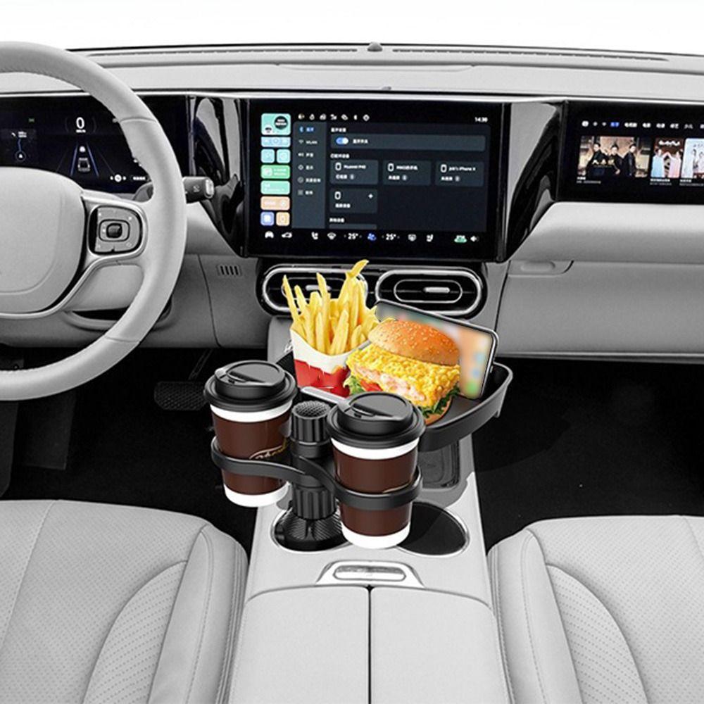 Detachable Design Car Cup Holder Expander 360° Rotation Vehicle Eating Tray Table  Car Accessories