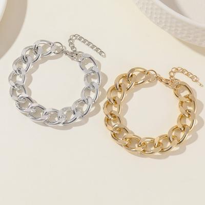 Hip Hop Thick Bracelet, Street Auction Personalized Gold Jewelry Punk Metal Chain Bracelet For Women