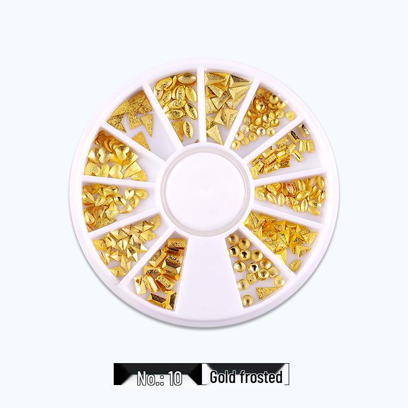 12-Fach-Tablett mit japanischen Nagelkunst-Metallnieten und Strass-Verzierungen