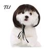 Comfortable Dog Hair Accessories Funny Pet Wig, Cute Bob Cut Cat Afro Curly Wig with Adjustable Grooming Props Elastic Band, Breathable Cosplay