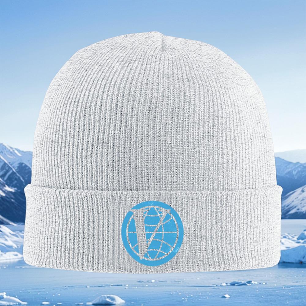 Globe logo design letter V global Men Women Unisex Knitted Hat Beanie Pullover Cap Winter Thermal Warm Christmas Outdoor Cycling