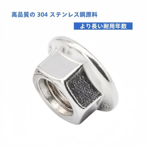 304 Stainless Steel Hex Flange Nuts, M10, 14-Pack, Serrated Flange Lock Nuts, DIN6923