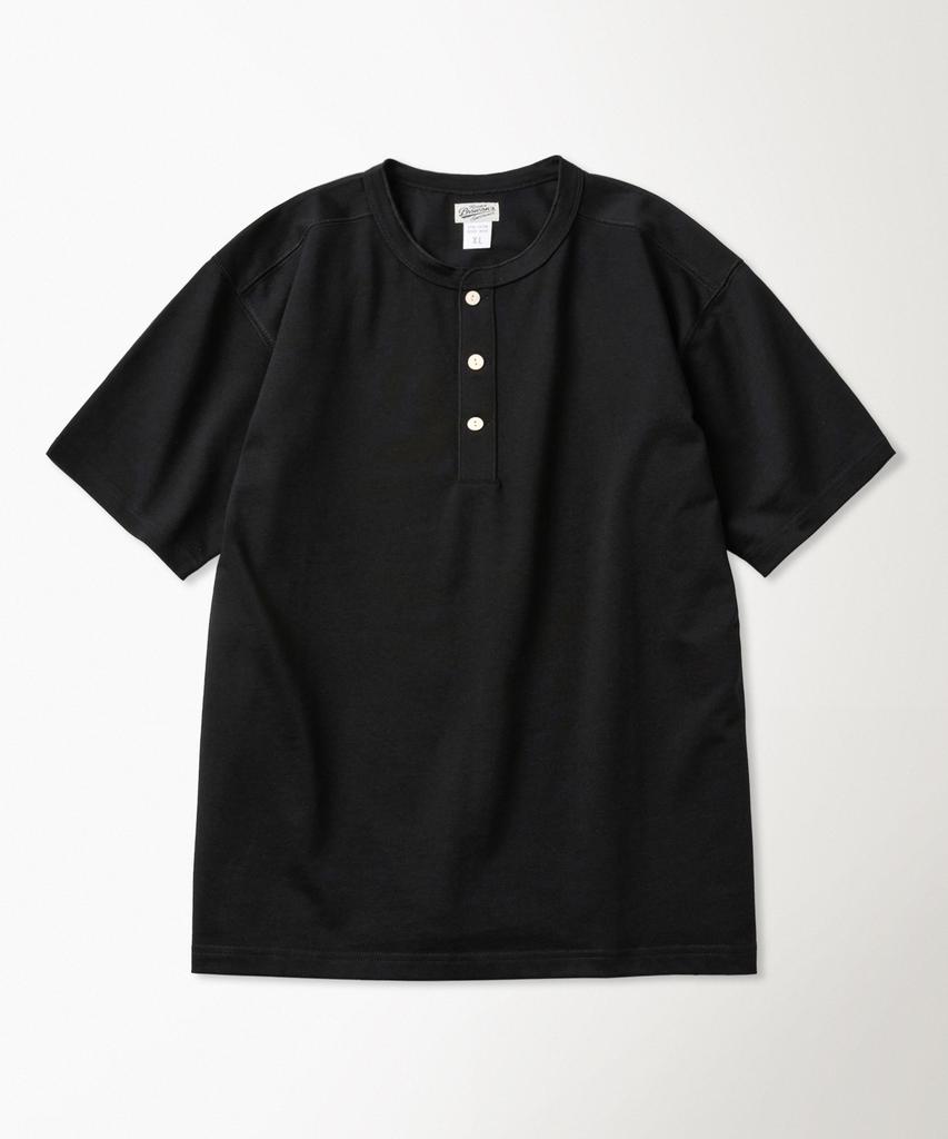 Beulonseun 10.6 Oz Cotton Short Sleeve Henley Tee Black