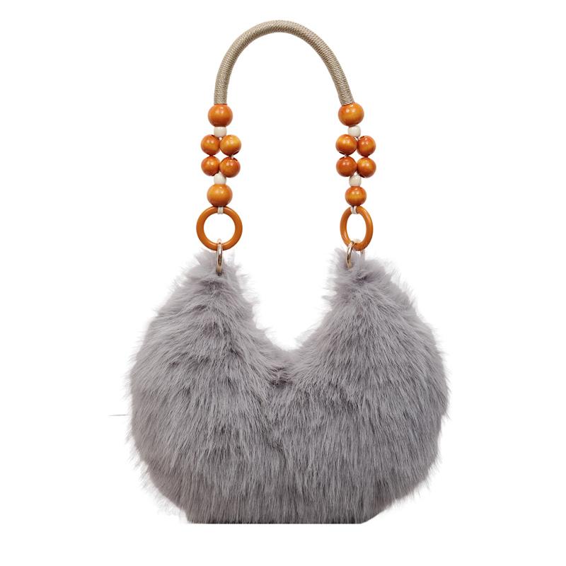 Autumn Winter Women's Plush Handbag Shoulder Underarm Bag