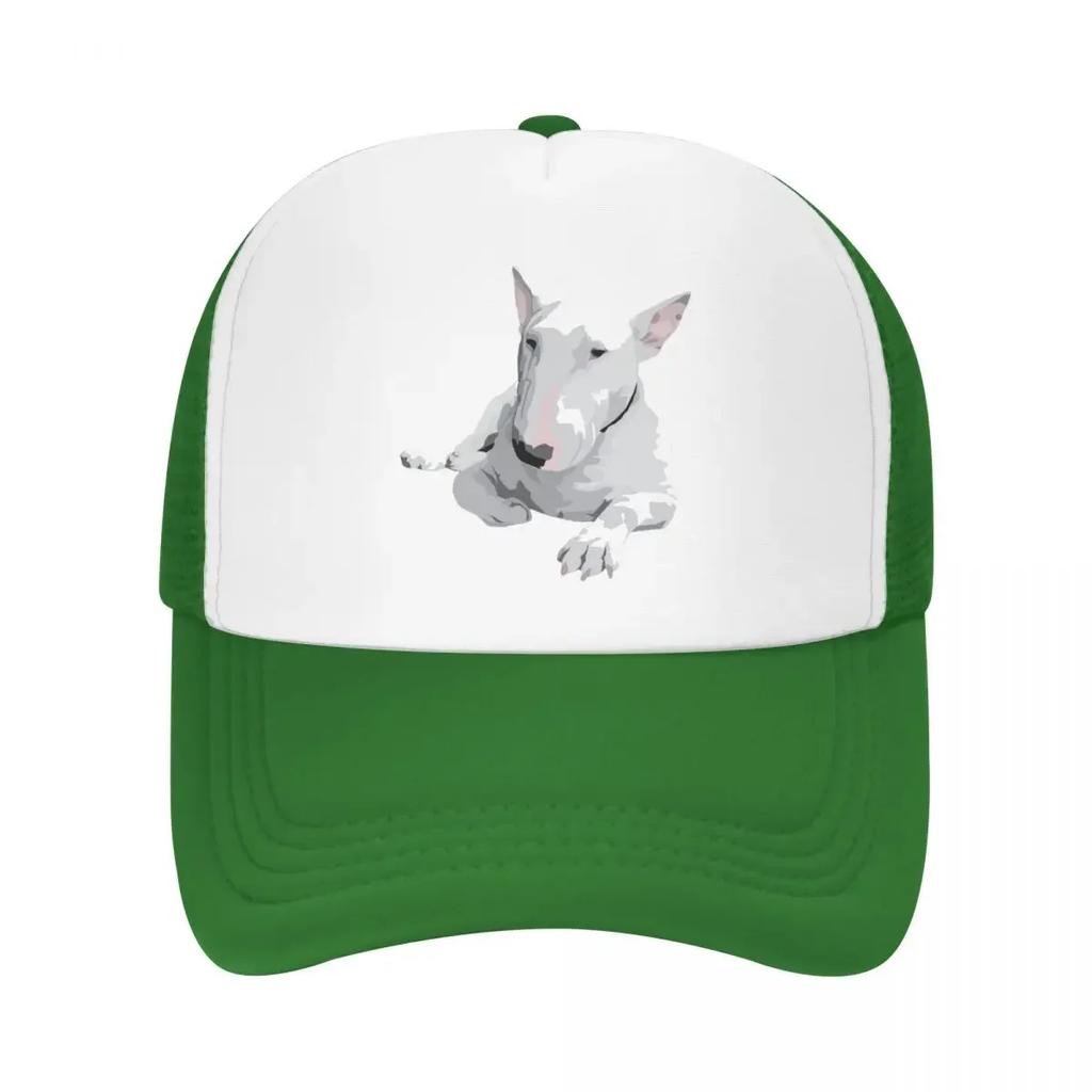 Individuelle English Bull Terrier Trucker-Kappe für Unisex-Damen, verstellbare Baseballkappe für Erwachsene, Hip-Hop-Dad-Hat