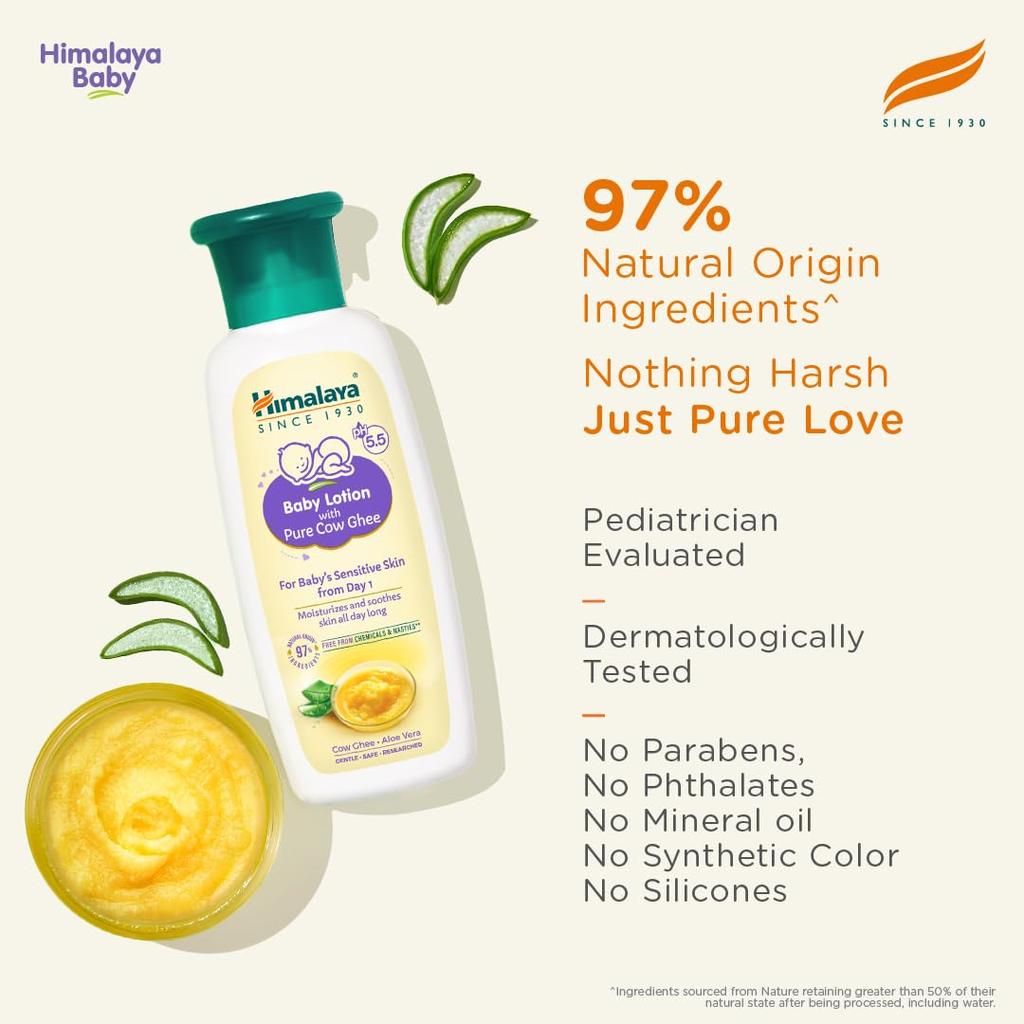 Himalaya Baby Lotion 700ml With Pure Cow Ghee & Aloe Vera For Sensitive Newborn Skin
