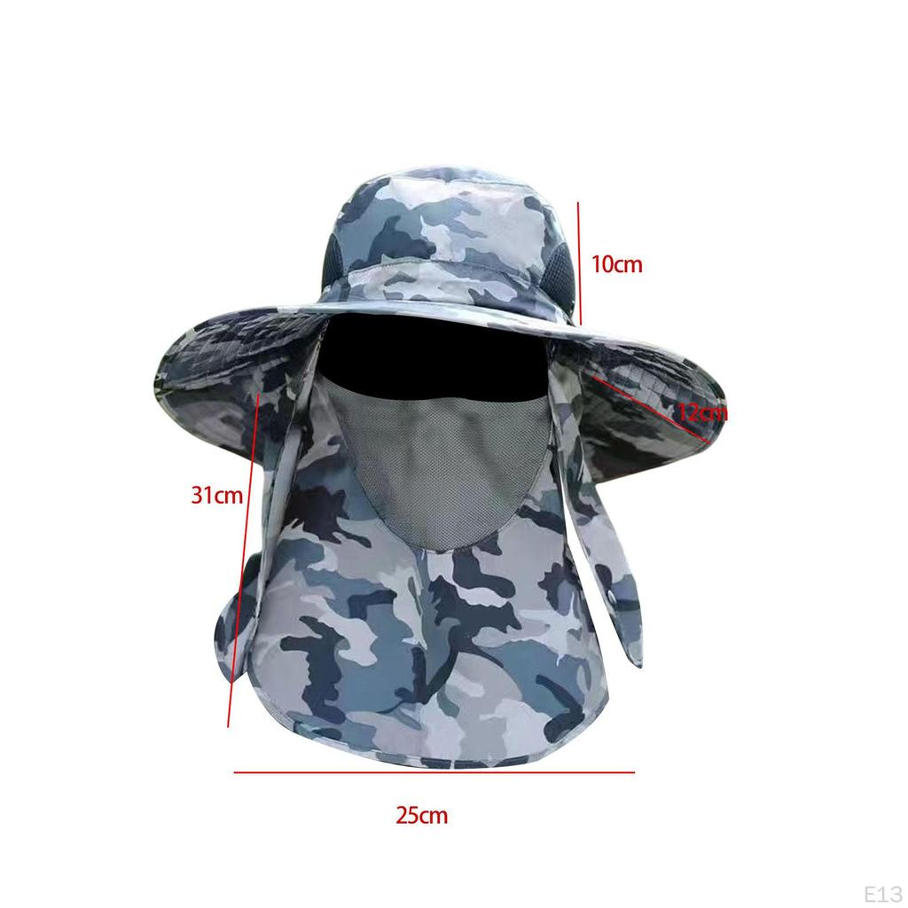 Lightweight Sun Hat with Detachable Face Neck Flap Cover for Outdoor Activities