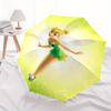 Disney Tinkerbell, Tinker Bell Automatic Open/Close Umbrella - Cute Umbrella with Cute Design, Portable 3-Fold Compact Umbrella for Men & Wo