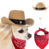 Dog Western Cowboy Hat Mini Toy Hat Puppy Pet Dog Cat Pet Hat Scarf Cover