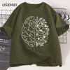 Floral Brain Anatomy T Shirt Unisextal Health TShirt Nurse Nursing School Tshirt Brain Flowers Printed Cotton Short Sleeve Tees