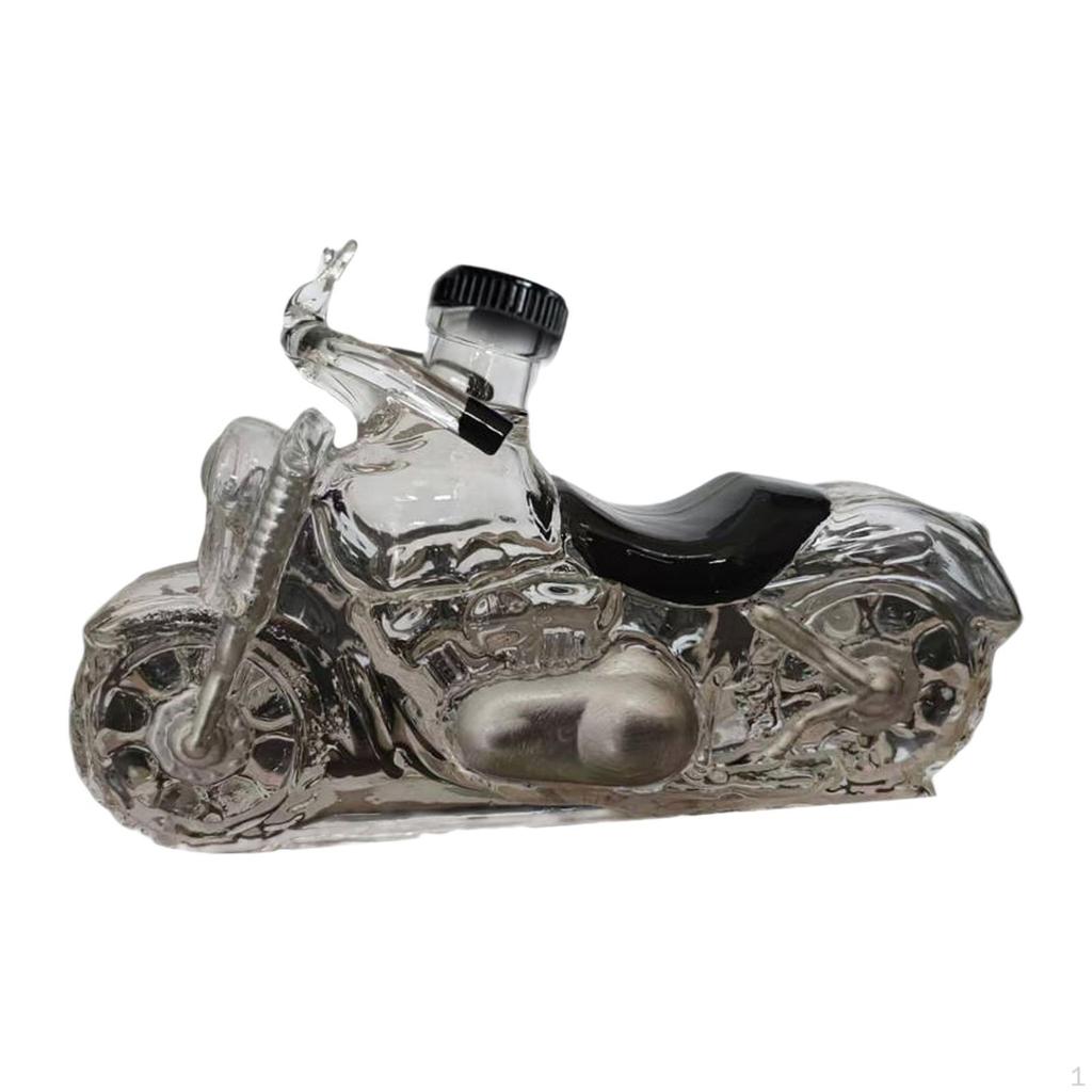 Motorcycle Whiskey Decanter Liquor Bottle Storage Container Motorbike Gift Clear Men