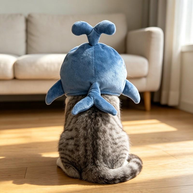 Funny Whale Hat Cats Dogs Pet Party Costume Accessory Cartoon Animal Headpiece Adjustable Size