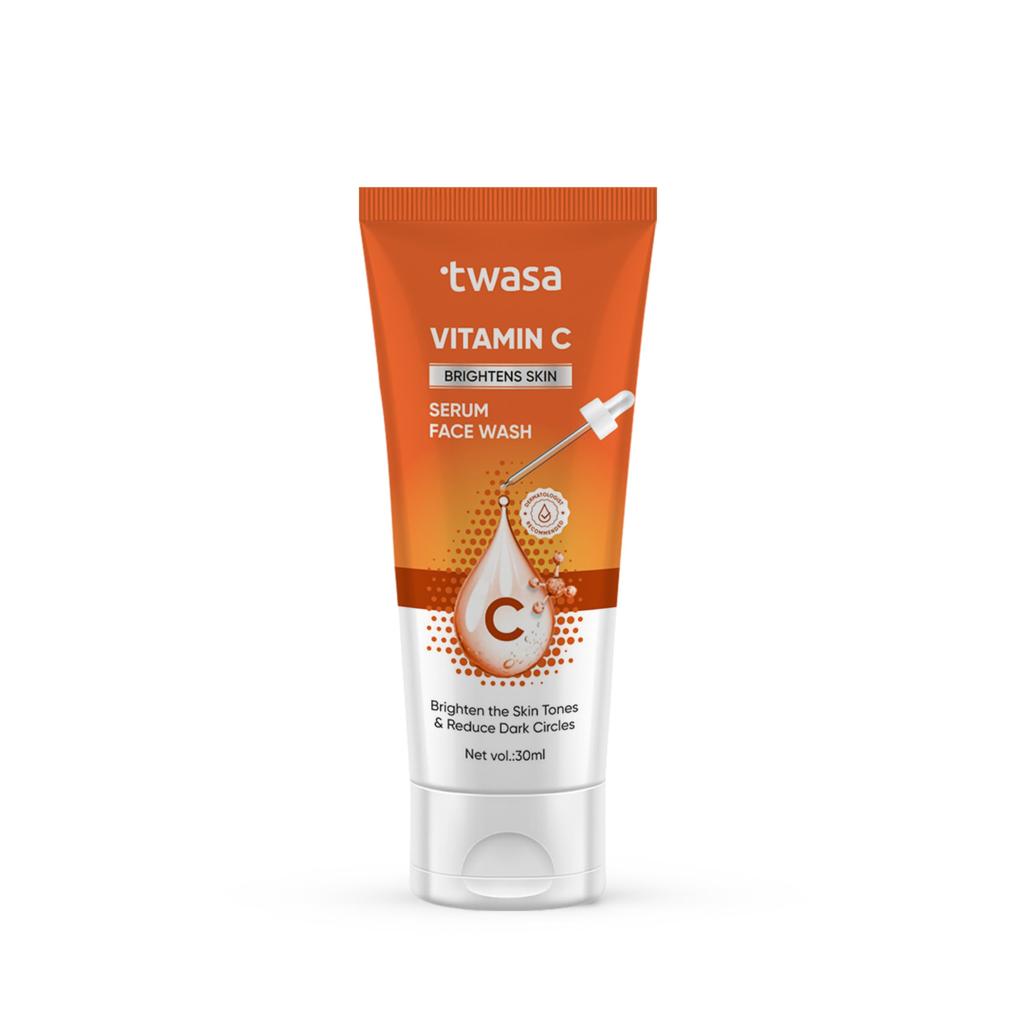 Twasa Vitamin C Serum Facewash for Brightening Skin, Even Skin Tone & Reduce Dark Circles with Niacinamide | Face Wash For Women & Men | 30 ml