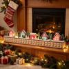 Holiday Countdown Calendar with Drawers Light-Up Wooden Christmas Village Advent Calendar, 24 Illuminated Snowy Cabin Display LED Lighted Scene