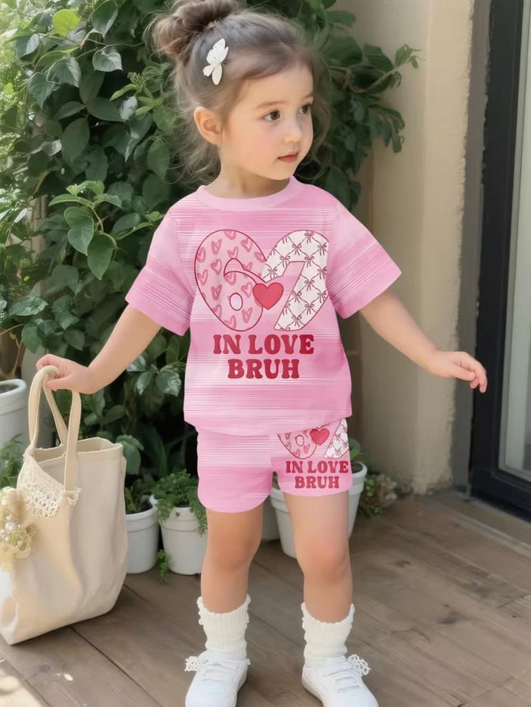 Summer Italian Brainrot 67 Six Seven Cartoon Print Sports Children's Set Short Sleeved Shorts 2PCS Set Girls Casual T-Shirt Set