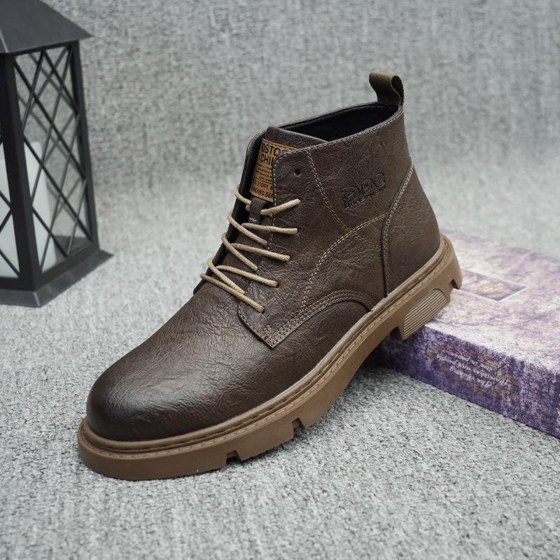 2025 Autumn and Winter New Martin Boots Men's High-top British Trendy Boots Medium-top Men's Boots Outdoor Tooling Boots