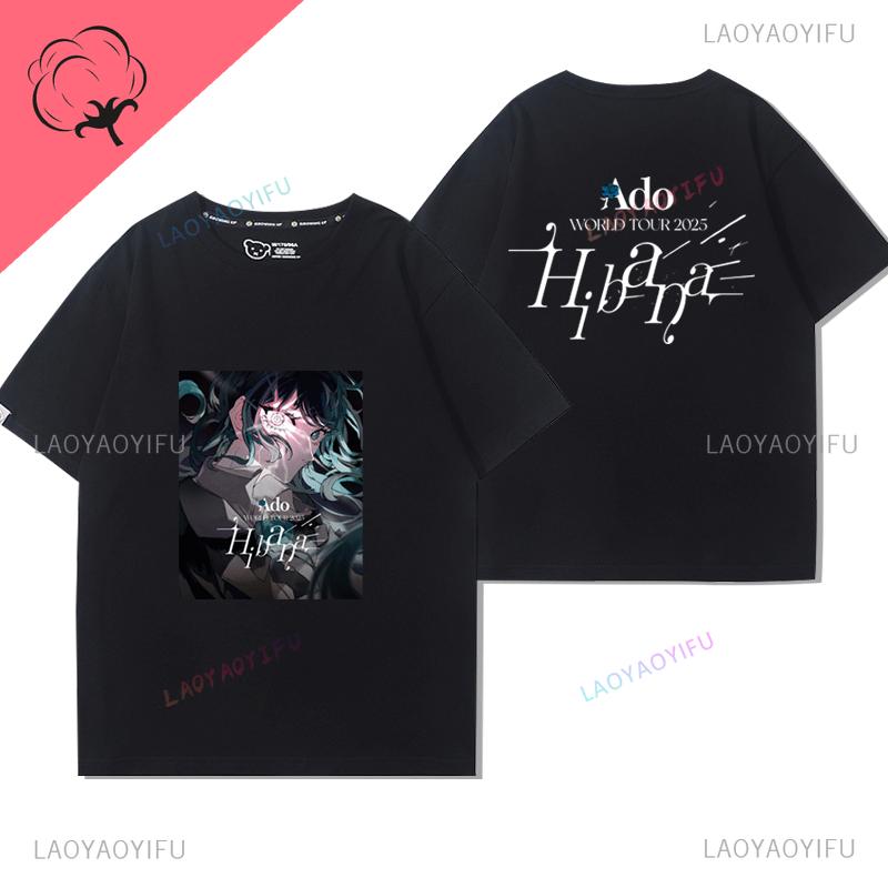 Ado World Tour 2025 T Shirt Boy Girl Fans Gift Y2k Cloth 100 Cotton Oneck Unique Kawaii Anime Personality Shoujo Girl Style