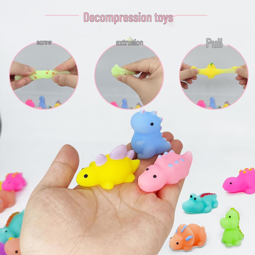 Cute Soft Rubber Dinosaur Squeeze Toy - Stress Relief & Novelty Gift