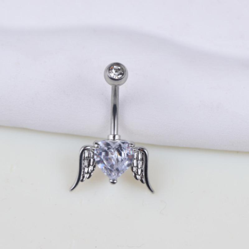 Bowknot Heart Navel Rings For Women Sexy Belly Button Nail Body Piercings Jewelry Stainless Steel Belly Button Ring Gift