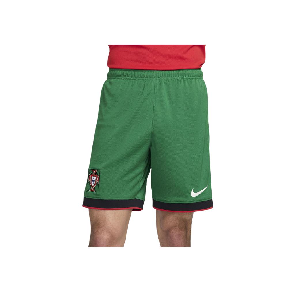 Nike Portugal Stadion Heim Mid-Rise Elastischer Logo-Print Enganliegende Sportshorts Herrenshorts Hellgrün FJ4298-302