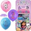 Gabby Dollhouse Themed Party Balloons 12 Inch Latex Balloons Assorted Colors With Logo Printing