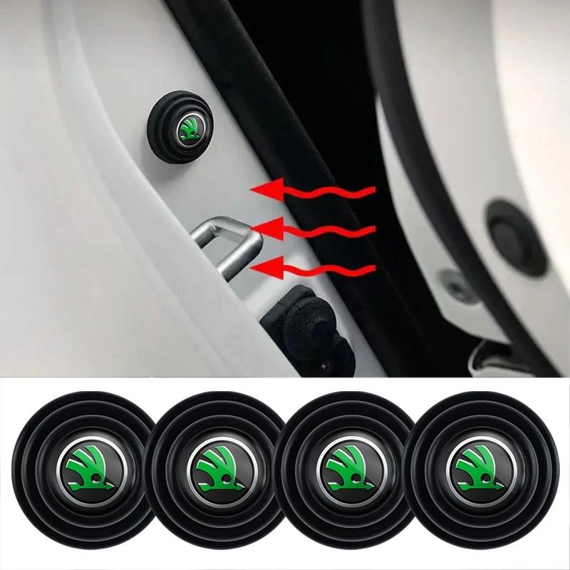 BWI5 2/4/8/12Pcs Car Door Shock Stickers Absorber For Skoda Octavia 2 3 A4 A5 A6 Mk1 Fabia Superb Rapid Kodiaq Karoq Scala Auto