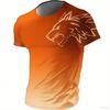 Men's T-shirt Animal Wolf 3D Print Men's Short Sleeves T-Shirt Loose Casual Summer Outdoor Men's and Women's Tees Tops