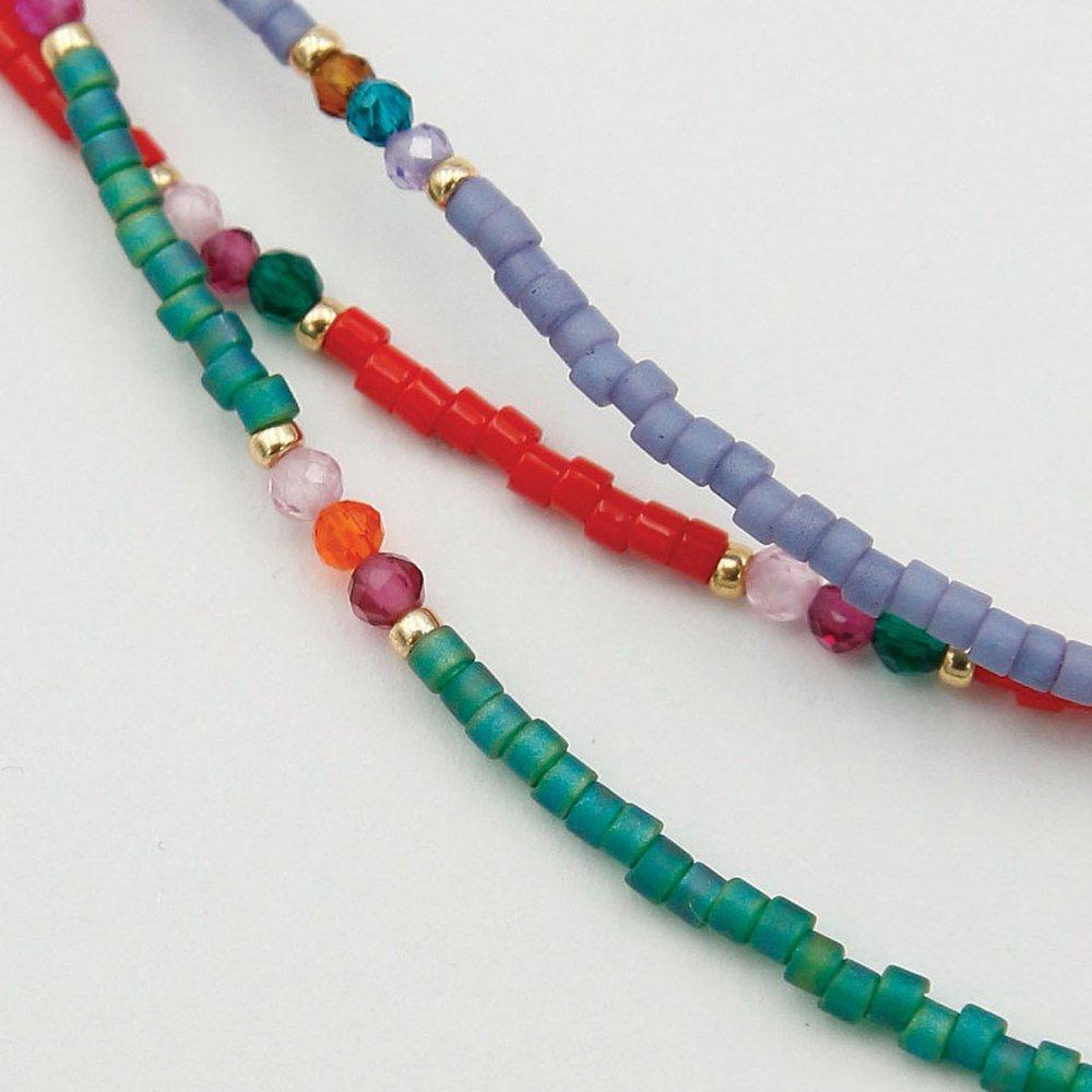 J.Lauren Color Seed Crystal Necklace N01225