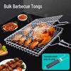 Stainless Steel Folding BBQ Grill Rack - Detachable Cage for Fish & More