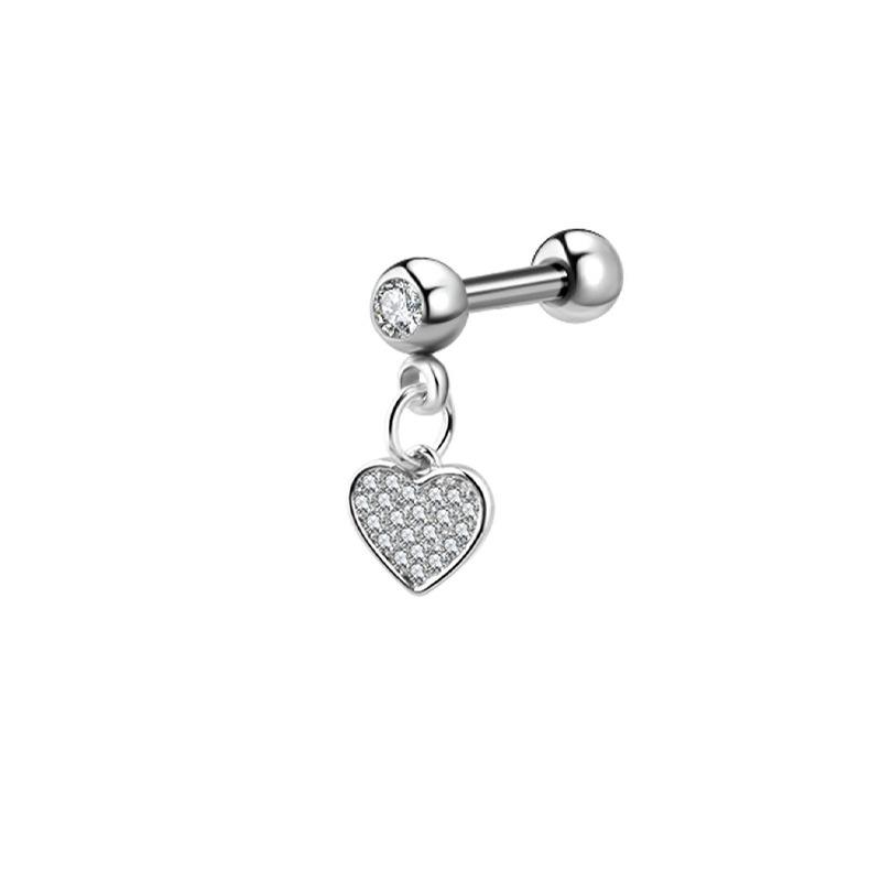 Edelstahl Zirkonia Hantel Knorpelohrringe mit Teufelsteckern, Auf Lager