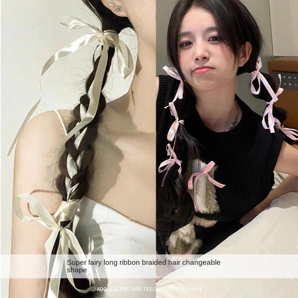 Colorful Braided Ribbon Hair Band Long Headband New Silk Hair Tie  Girls
