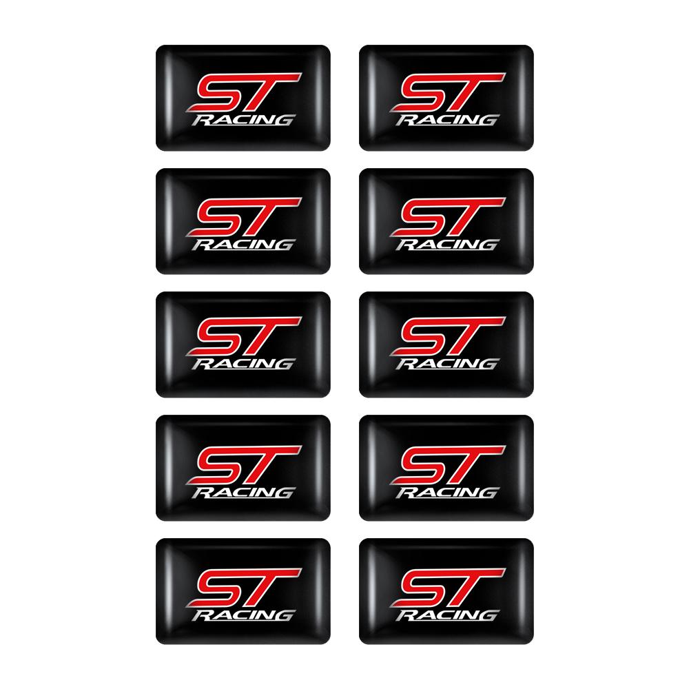 GUVR5 10pcs 3D Epoxy Resin Car Logo Sticker Badge Decoration Accessories Auto Styling For Ford Focus Fiesta MK4 Kuga Mondeo MK2 Ranger