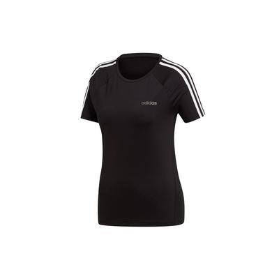 D2M 3S Tee Training Sports Letter Print Round Neck Slim Fit Short Sleeve T-Shirt Women Tops Black EH8722