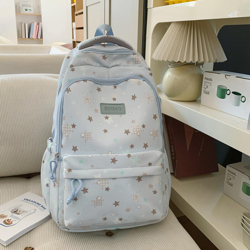 Five-pointed Star Backpack Large Capacity Printed Backpack Student Schoolbag