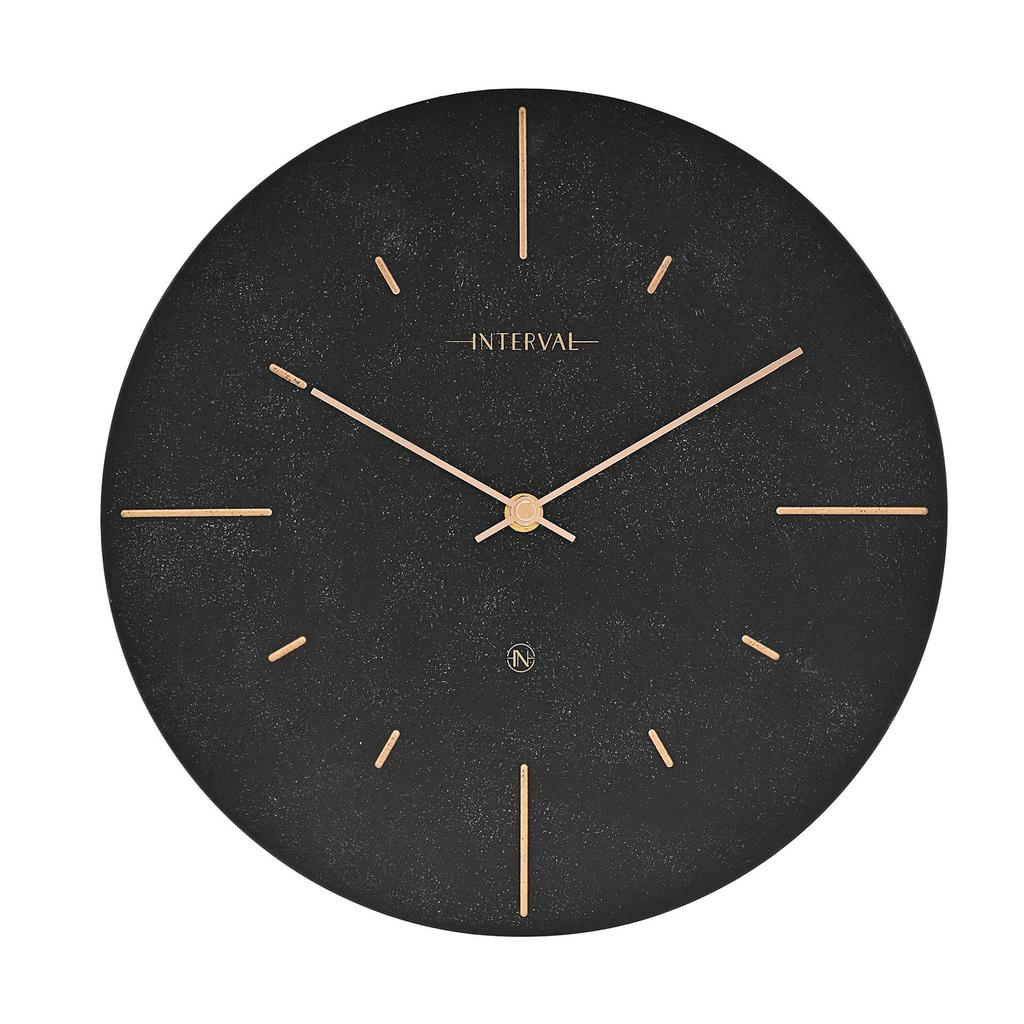 Interval Resin Wall Clock 30cm - Black & Gold