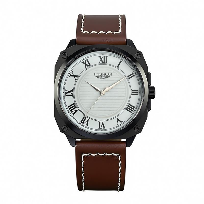 JYL Men's Watch Casual Waterproof Fashion Leather Strap