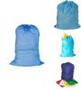 Borsa da Bucato in Rete di Nylon Blu con Coulisse Robusta Per Trasporto Sicuro 63,5 X 91,4 X 91,4 Cm