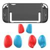 Switch 2 Transparent Case with 6 Interchangeable Grip Covers (3 Thickness Sets) - Anti-Slip Texture, Magnetic & Dock Compatible