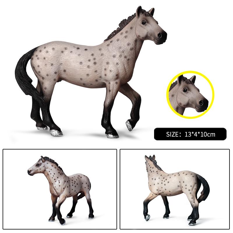 Oenux Farm Animals Steed Foal Clydesdale Arabian Horse Model Action Figures Equestrian PVC Collection Education Kid Toy Gift