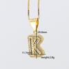 Cross Pendant with Micro Pave Cubic Zirconia - 26 Letter Options for DIY Jewelry Accessories