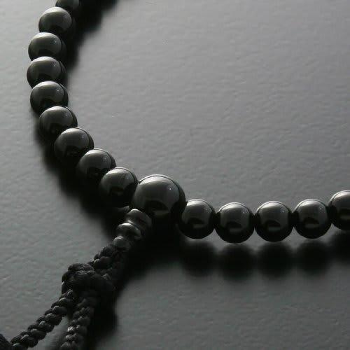 Kyoto Butsudan Hayashi Prayer Beads for Women, Pure Silk Braided String with Black Onyx Tassel, Includes Prayer Bead Bag, W-015, Kyoto, Suitable for A