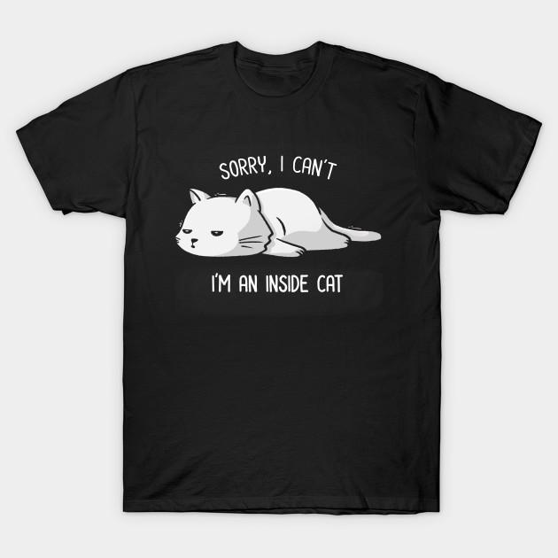 

Men Black Print T-shirt Sorry I Can’T, I’M An Inside Cat Funny Cute Lazy Cat Gift No-Cut Transfer Paper Print Cotton Tshirt 4XL чорний