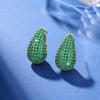 Elegant Teardrop Micro-Pave Diamond Stud Earrings for Women - Luxurious and Sparkling Accessories